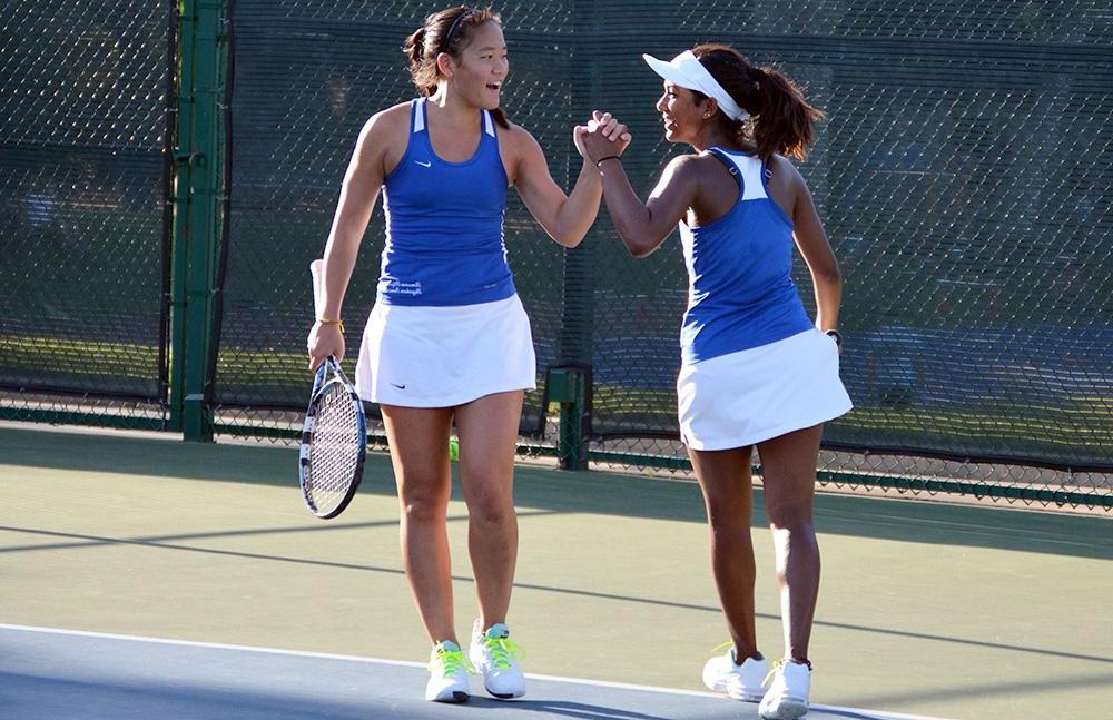 Two members of the women's tennis team